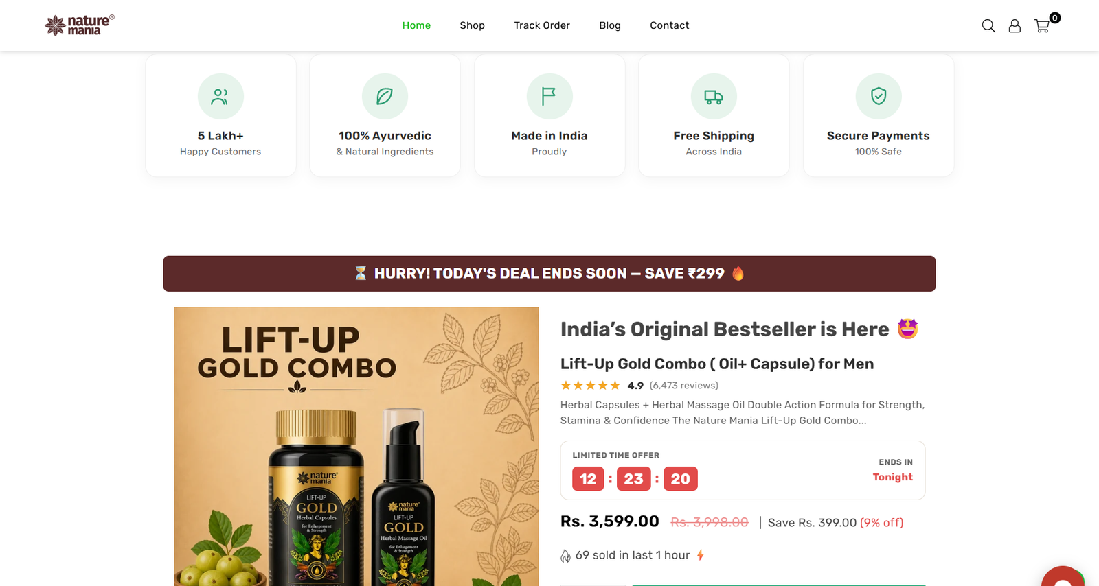 NatureMania Shopify store